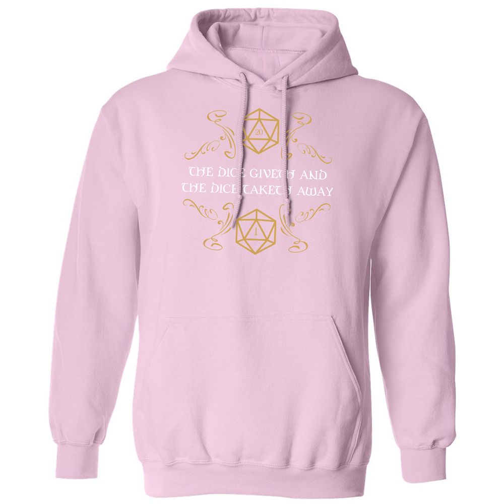 The Dice Giveth and Taketh Away Natural 20 and Critical Fail Classic Unisex Hoodie - Light Pink - 3