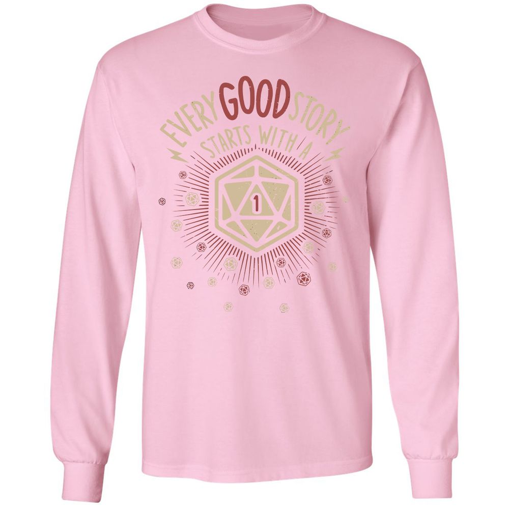 Good Story Starts With A 1 Long Sleeve T-Shirt - Light Pink - 3
