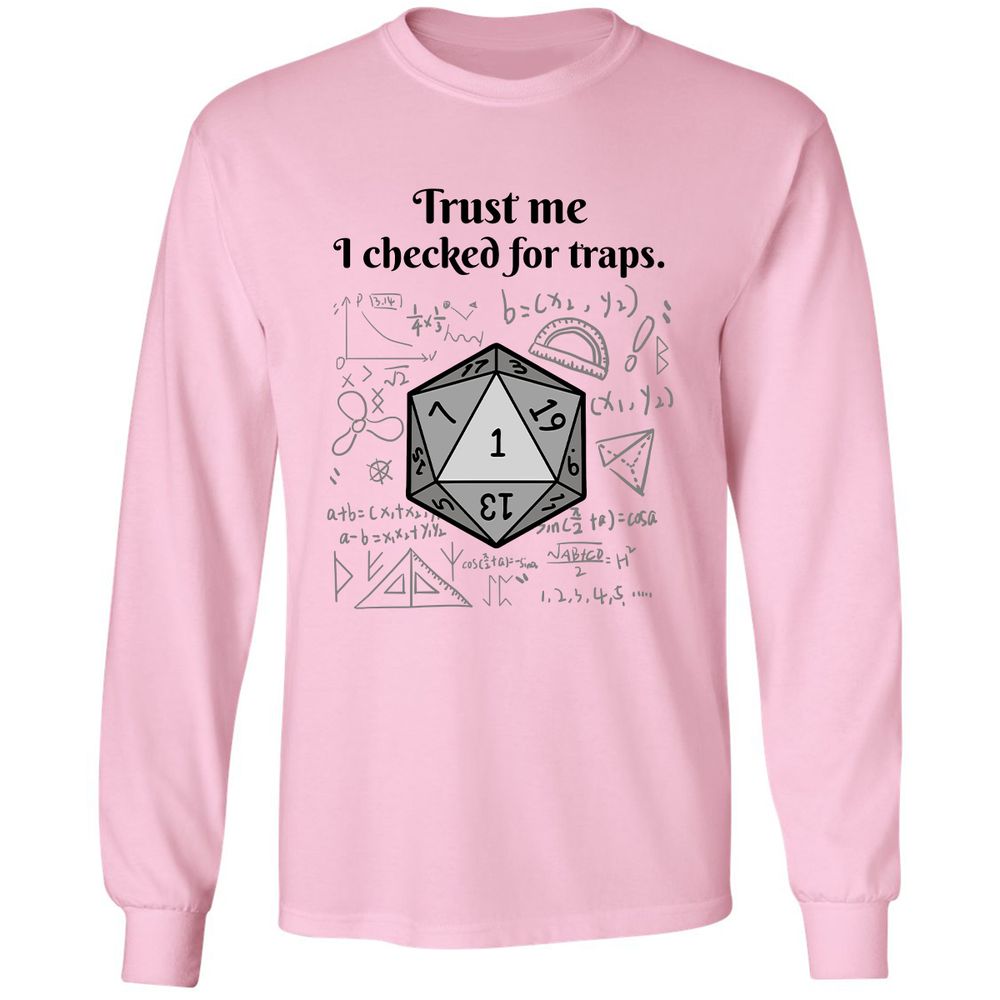 Trust me, I checked for traps. Long Sleeve T-Shirt - Light Pink - 3