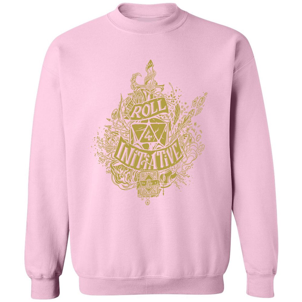 Roll Initiative Classic Unisex Sweatshirt - Light Pink - 3