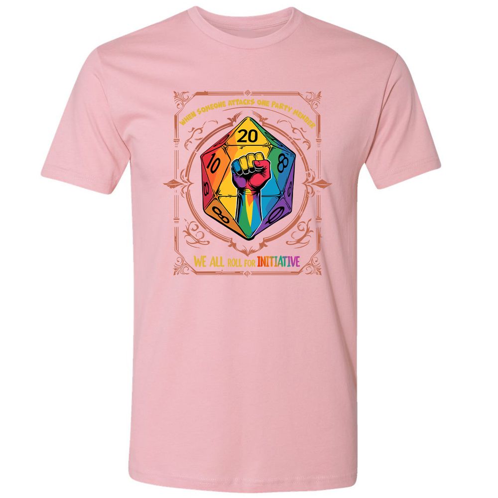 Roll For Initiative Premium Unisex T-Shirt - Light Pink - 3