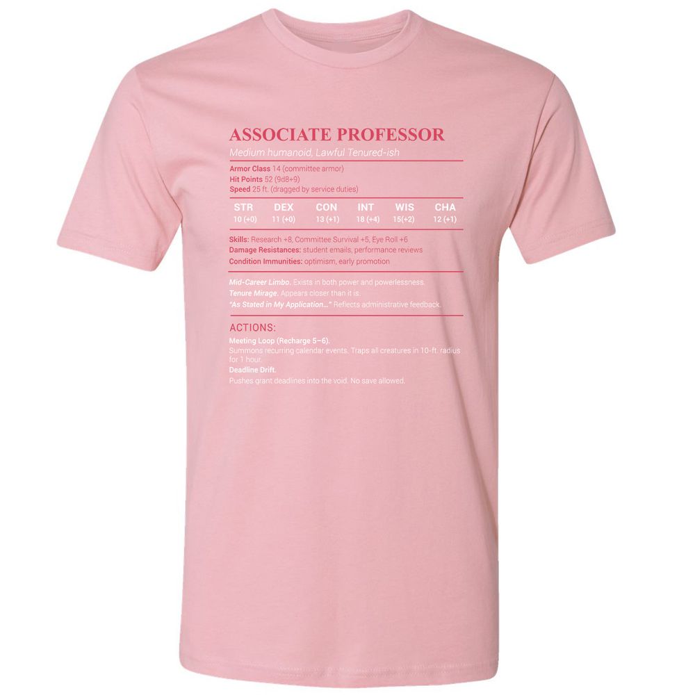 Associate Professor Stats Premium Unisex T-Shirt - Light Pink - 3
