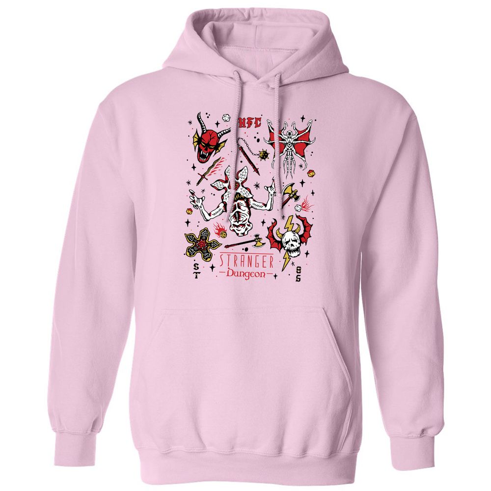 STRANGER DUNGEON Classic Unisex Hoodie - Light Pink - 3