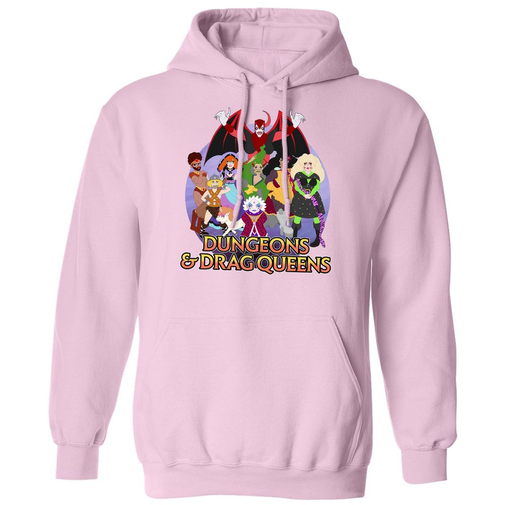Dungeons n Drag Queens Cartoon Classic Unisex Hoodie - Light Pink - 3