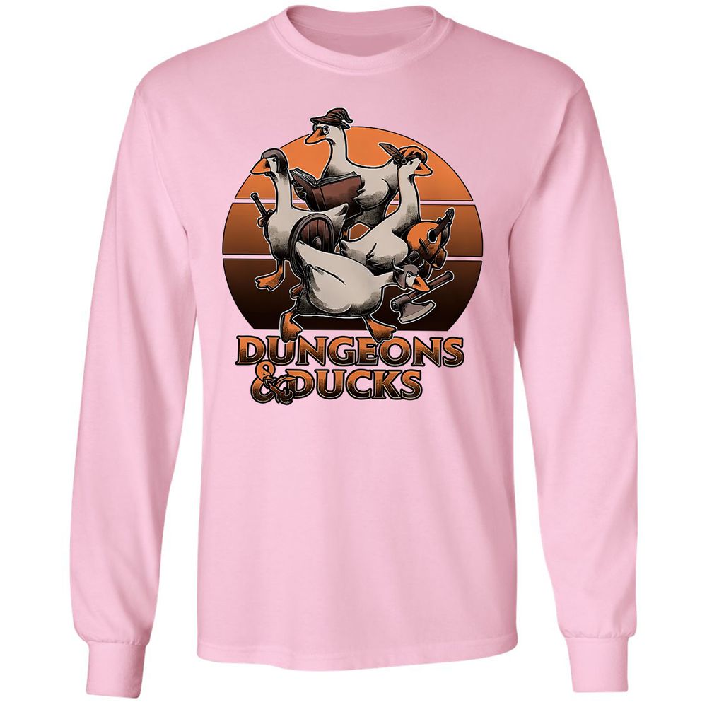 Dungeons And Ducks Long Sleeve T-Shirt - Light Pink - 3