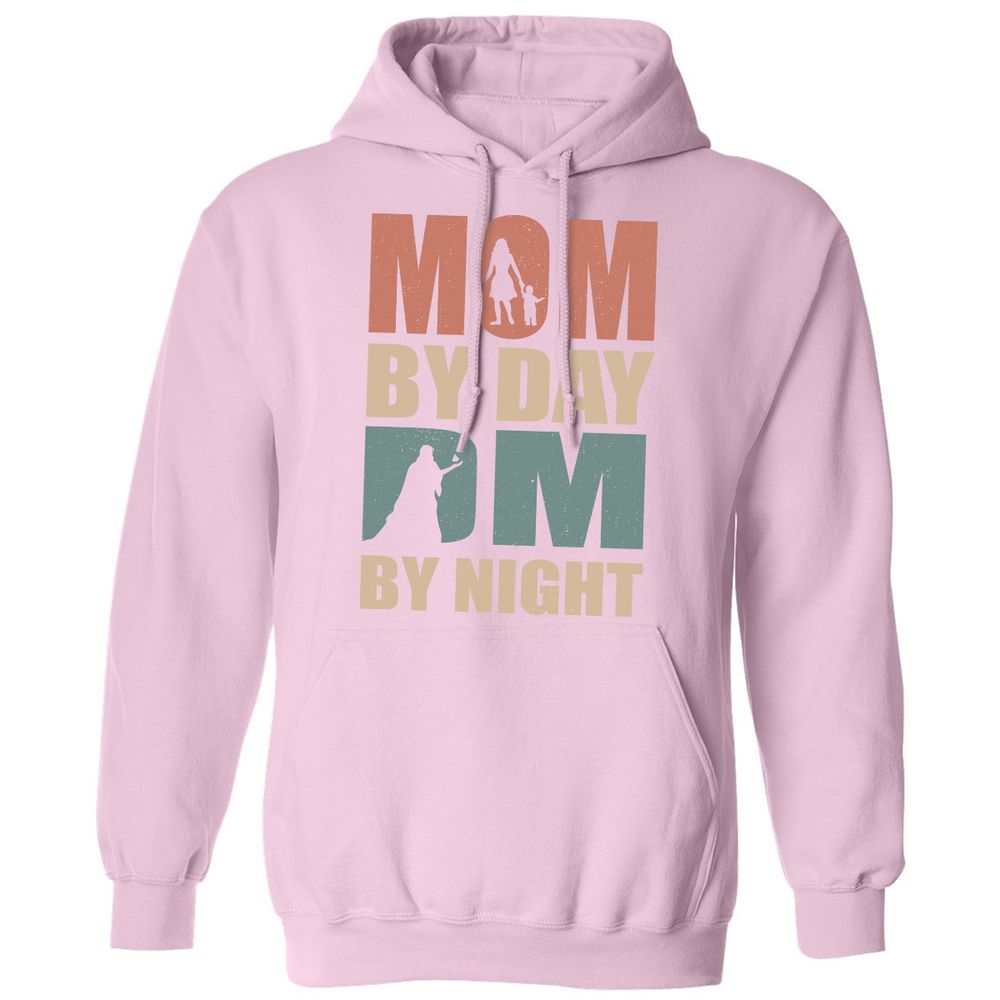 Mom By Day DM By Nigh Classic Unisex Hoodie - Light Pink - 3