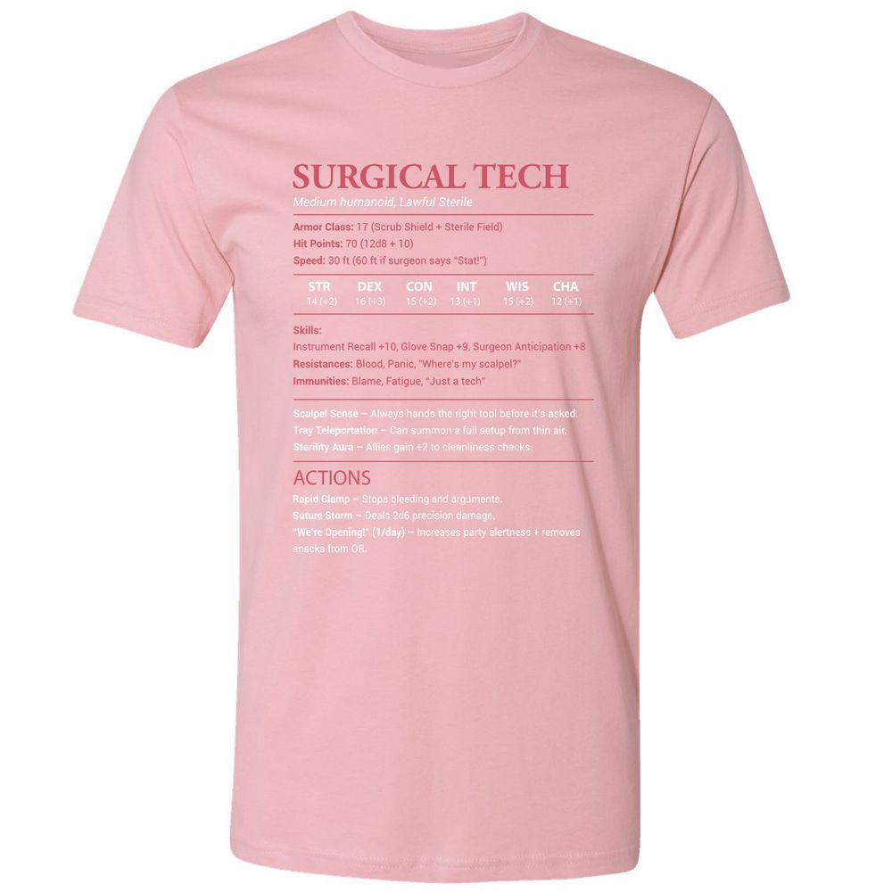Surgical Tech Premium Unisex T-Shirt - Light Pink - 3