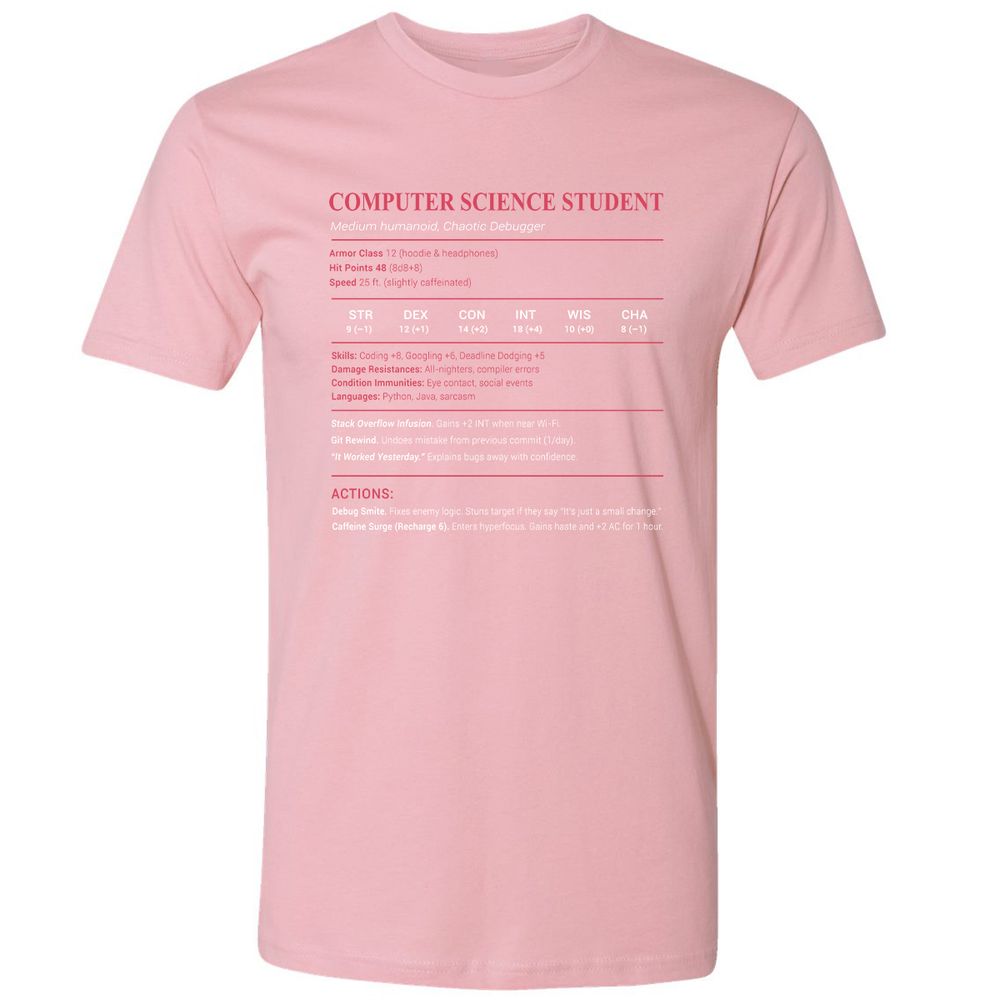 Computer Science Student Premium Unisex T-Shirt - Light Pink - 3