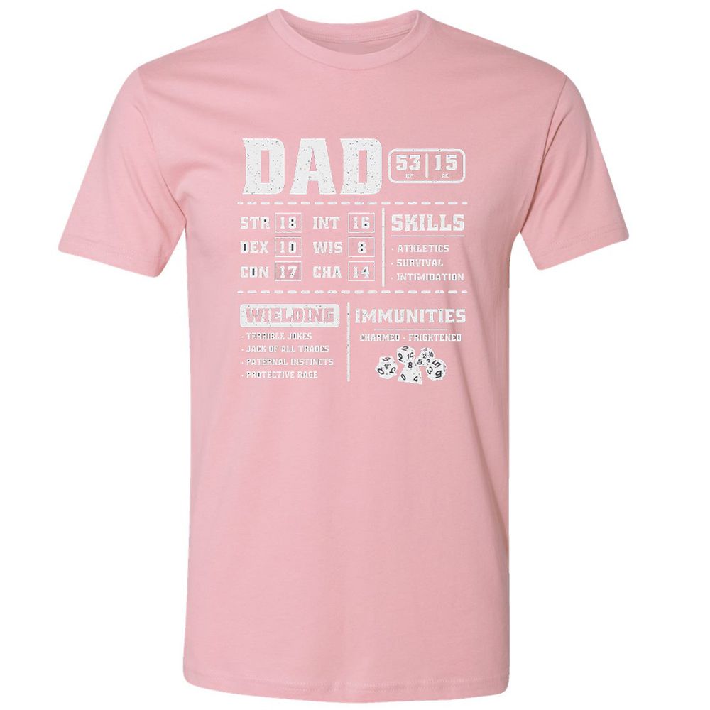 Dad Stat Block 2 Premium Unisex T-Shirt - Light Pink - 3