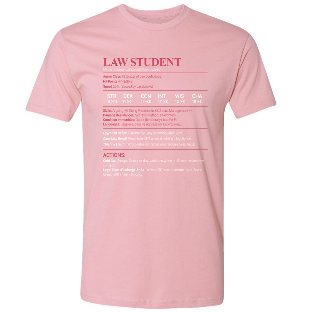 Law Student Premium Unisex T-Shirt - Light Pink - 3
