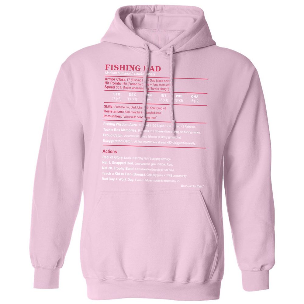FISHING DAD Classic Unisex Hoodie - Light Pink - 3