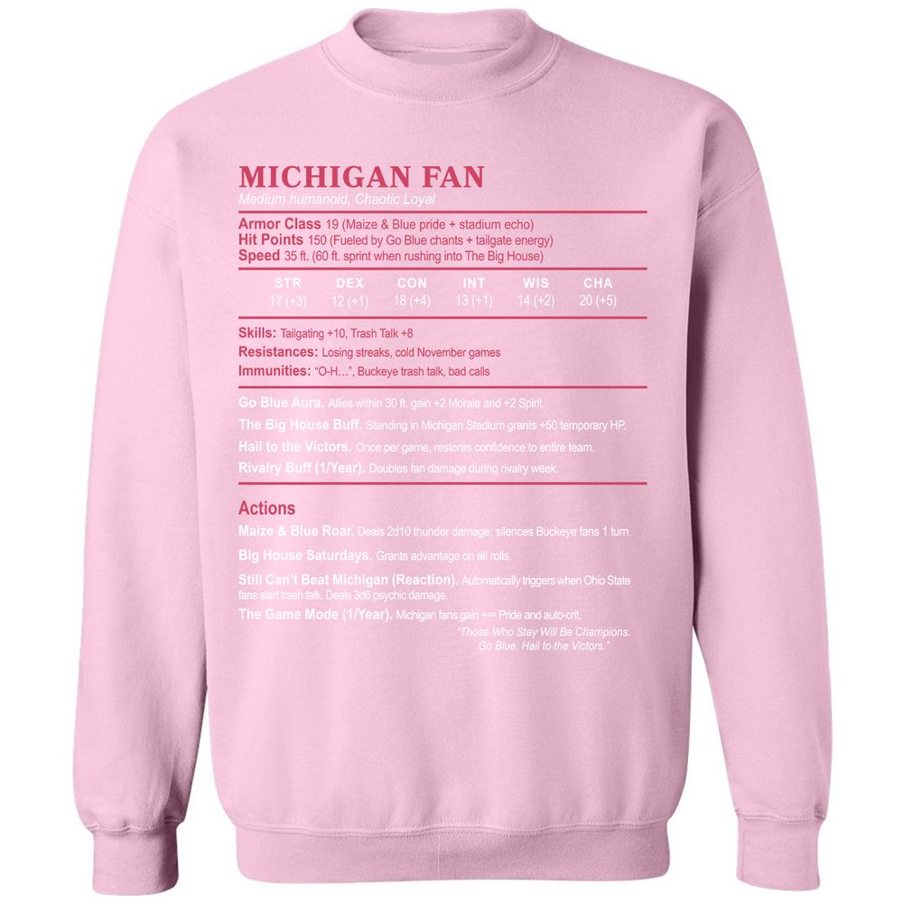 MICHIGAN FAN Classic Unisex Sweatshirt - Light Pink - 3