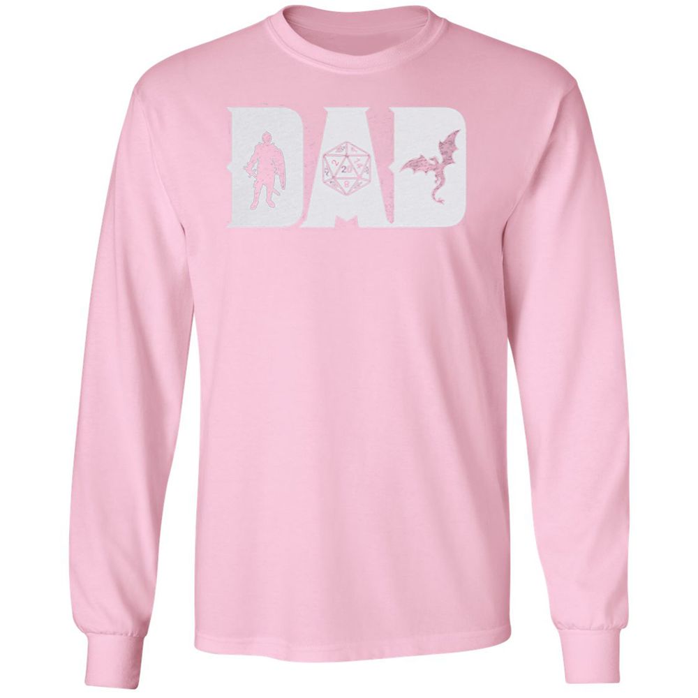 Dad Fathers Day Long Sleeve T-Shirt - Light Pink - 3