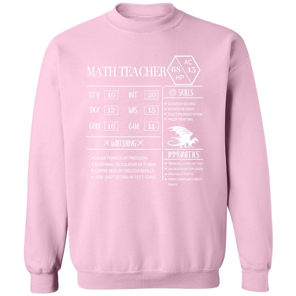 Math Teacher New Classic Unisex Sweatshirt - Light Pink - 3