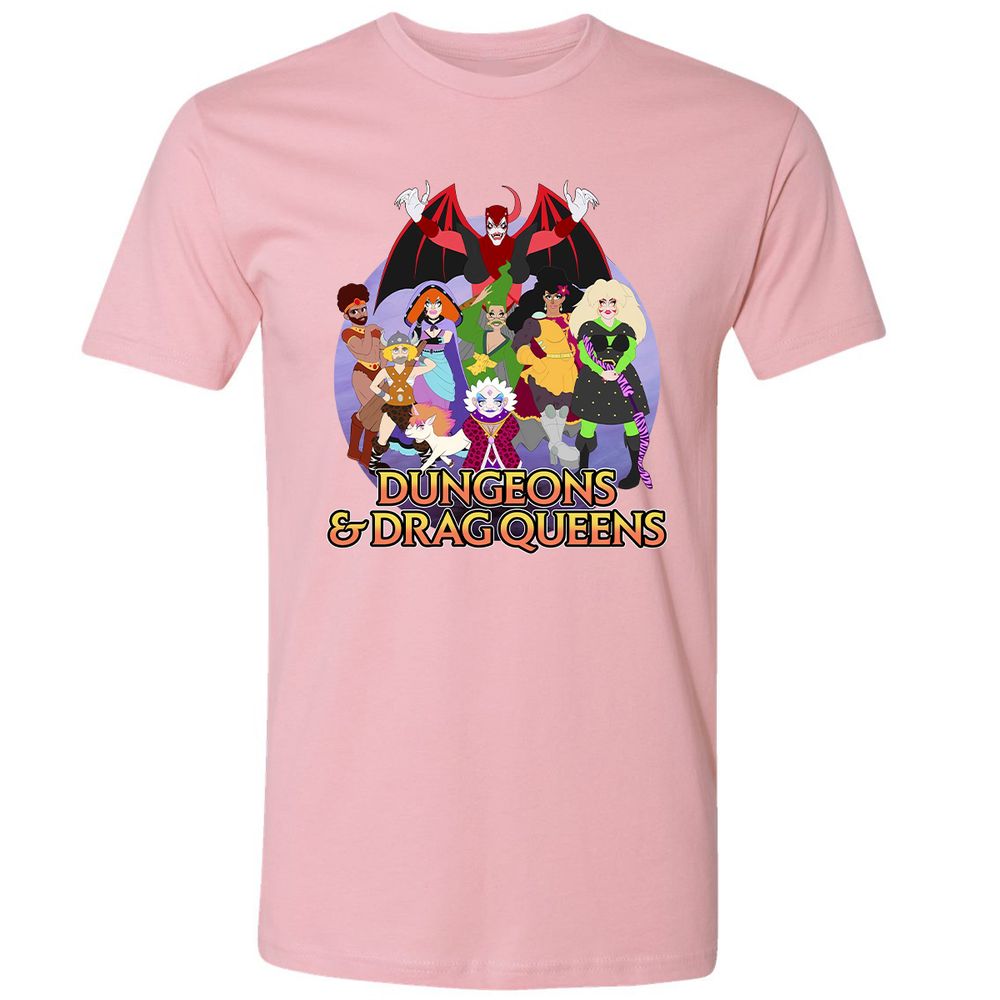 Dungeons n Drag Queens Cartoon Premium Unisex T-Shirt - Light Pink - 3