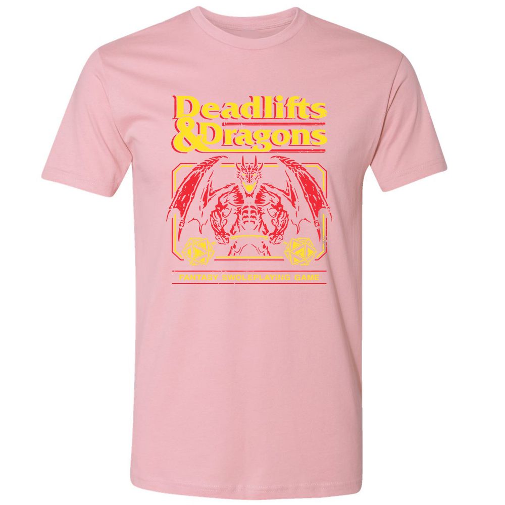 Deadlifts And Dragons Premium Unisex T-Shirt - Light Pink - 3