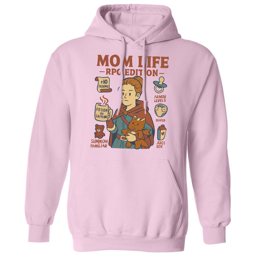 Mom Life RPG Edition Classic Unisex Hoodie - Light Pink - 3