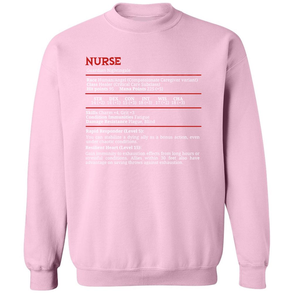 Nurse Stats Classic Unisex Sweatshirt - Light Pink - 3