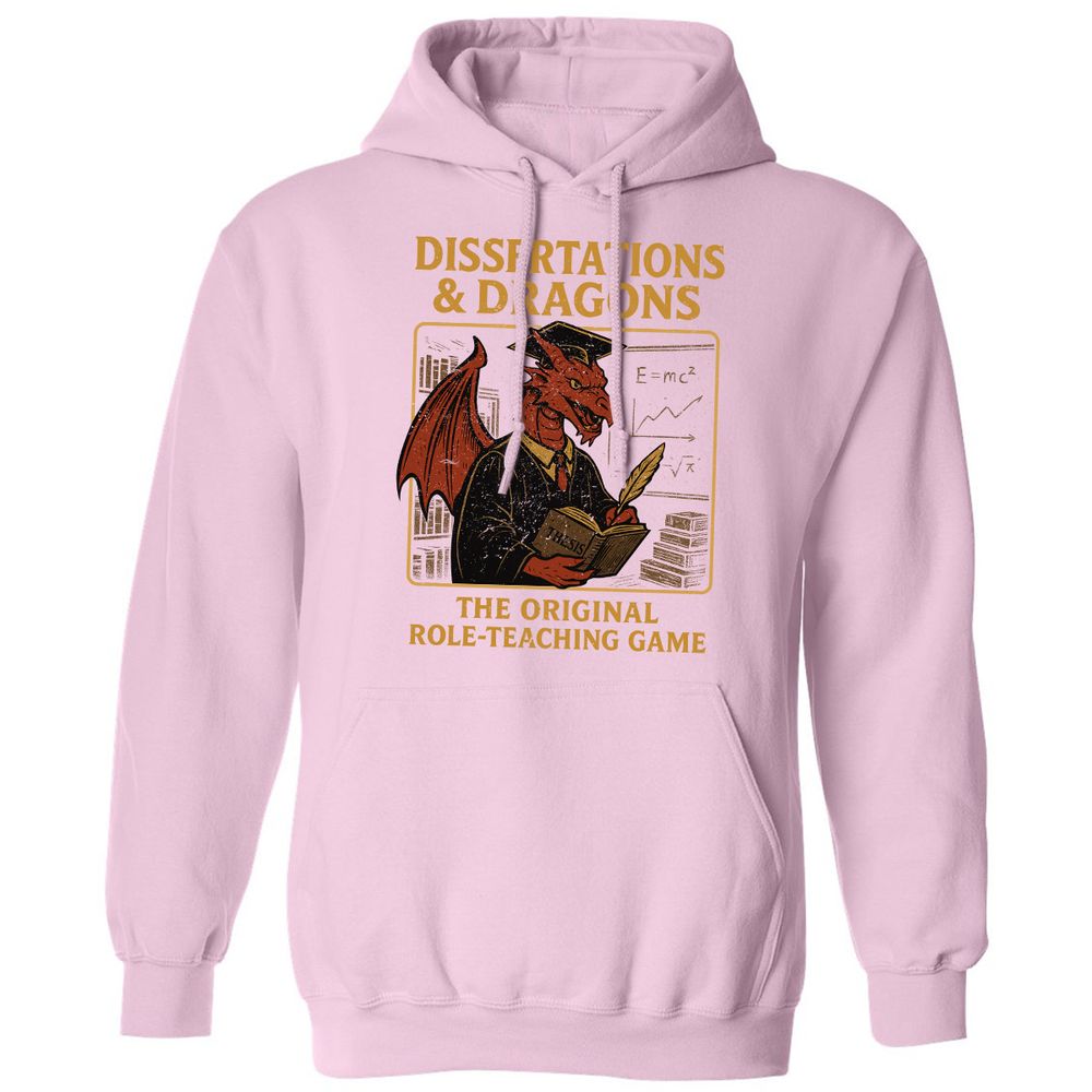 Disserations & Dragons Classic Unisex Hoodie - Light Pink - 3