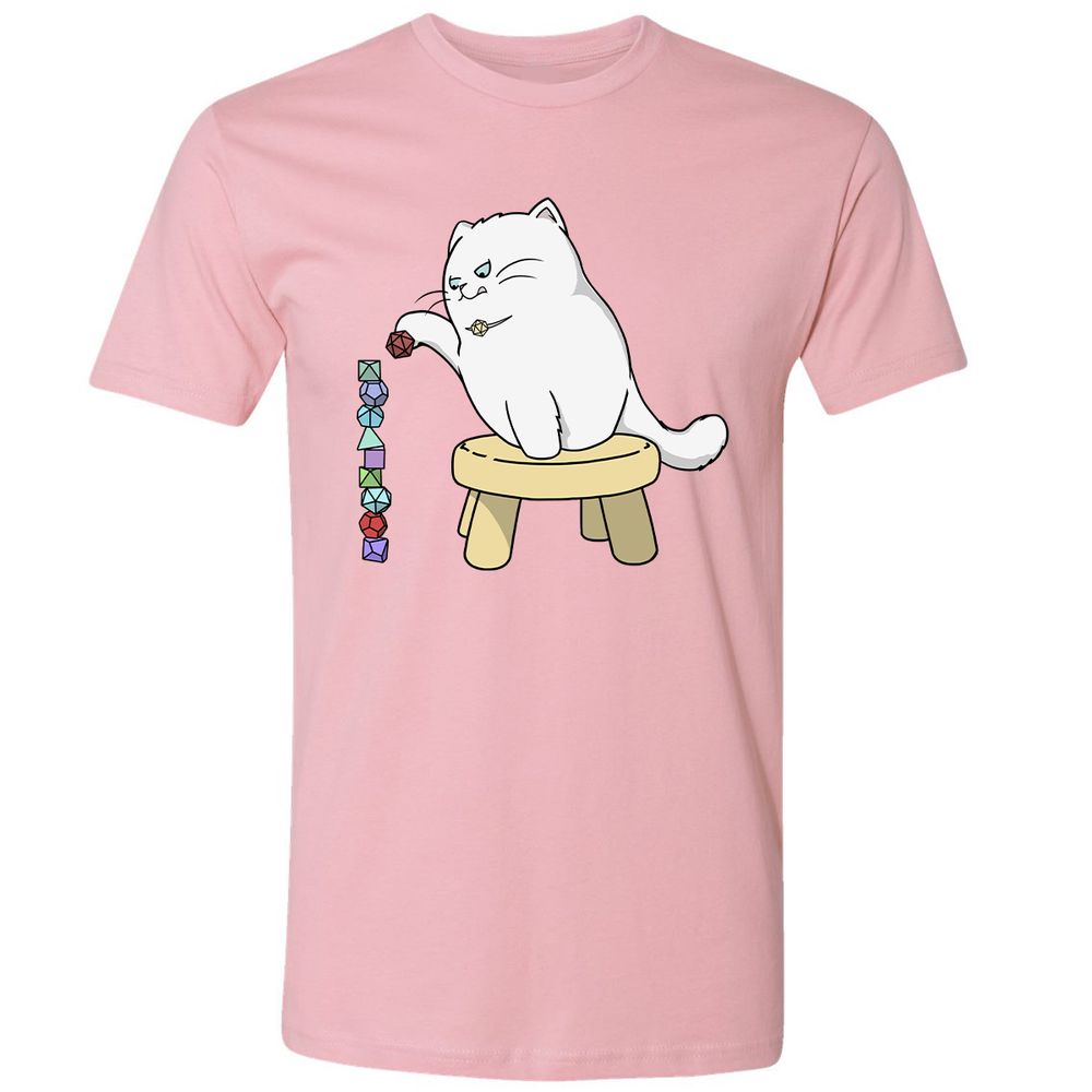 Cat Stacking Dice Premium Unisex T-Shirt - Light Pink - 3
