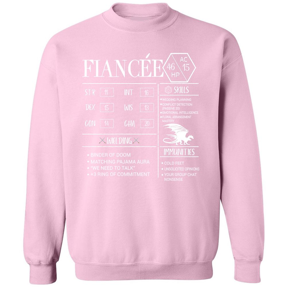 Fiancee Stats Classic Unisex Sweatshirt - Light Pink - 3