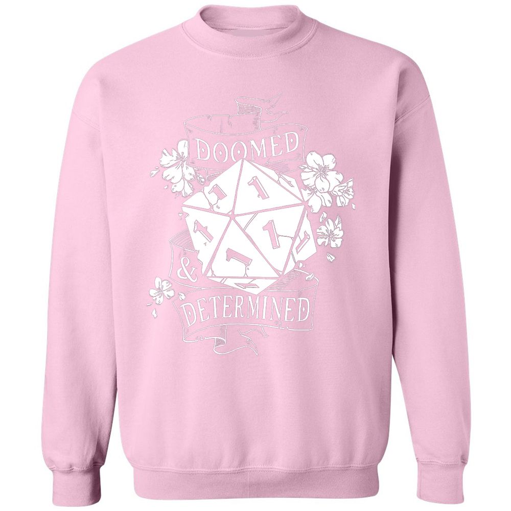 Doomed Determined Classic Unisex Sweatshirt - Light Pink - 3