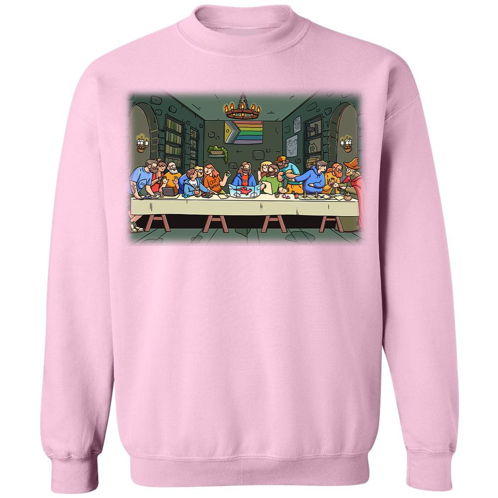DnD Characters Pride Themed The Last Supper Shirt Classic Unisex Sweatshirt - Light Pink - 3