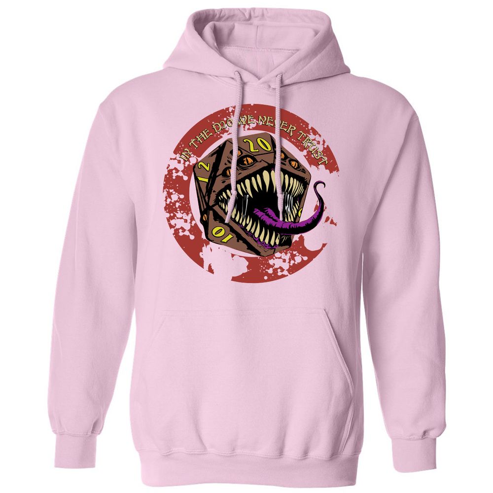 In The D20 We Never Trust Classic Unisex Hoodie - Light Pink - 3