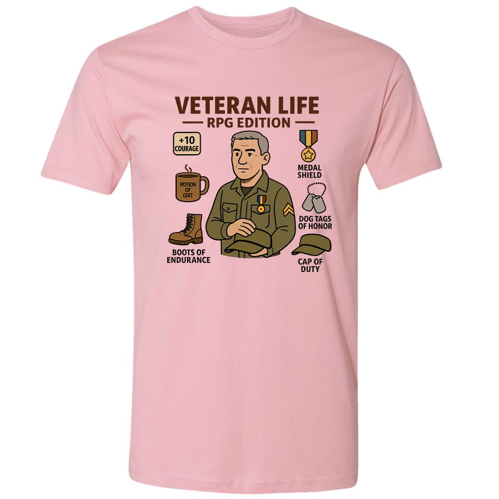 Veteran Life RPG Edition Premium Unisex T-Shirt - Light Pink - 3
