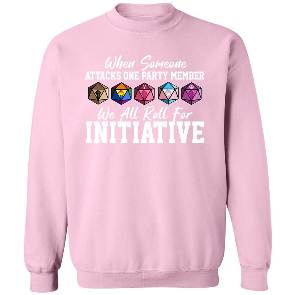 LGBT Roll For Initiative Classic Unisex Sweatshirt - Light Pink - 3