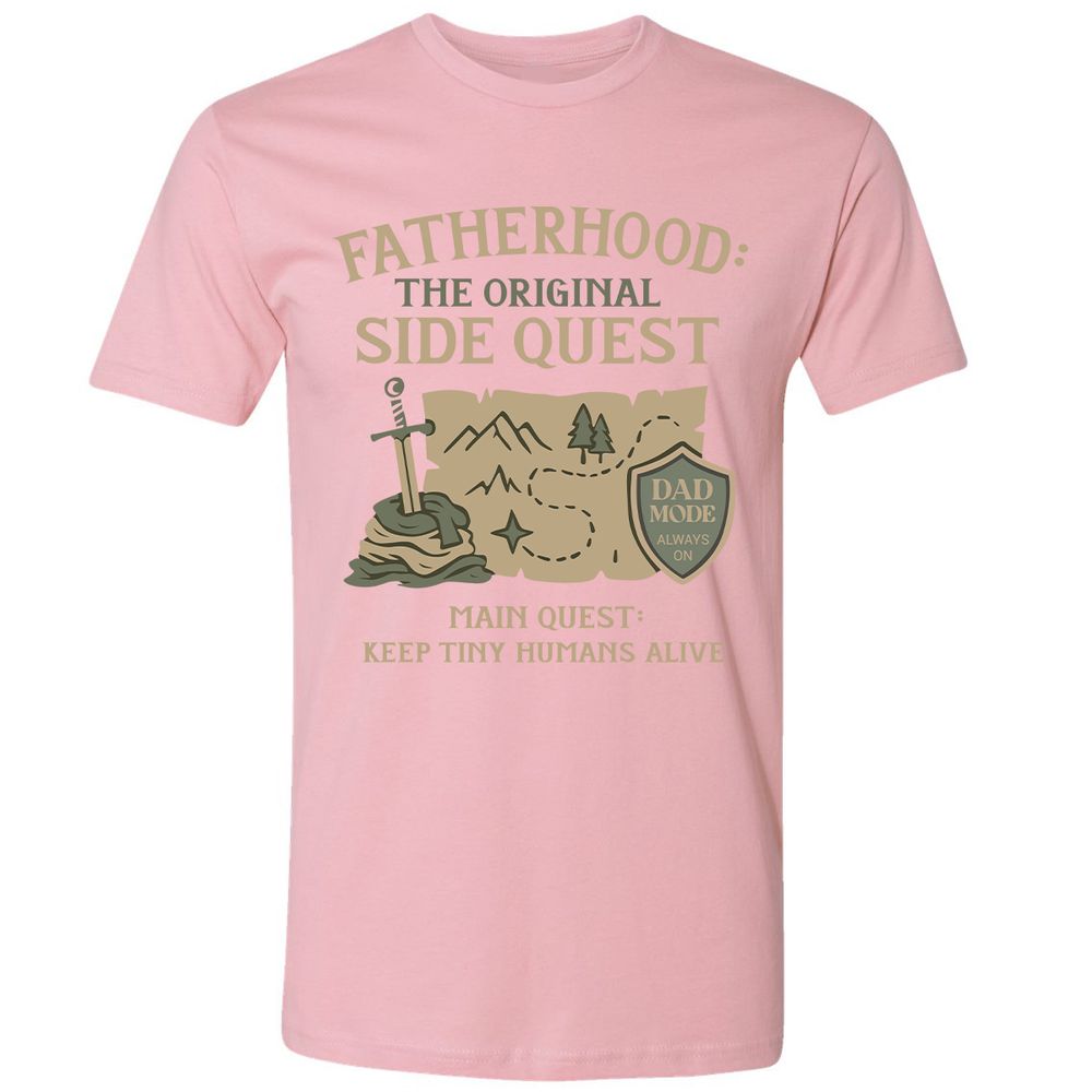 Fatherhood The Original Side Quest Premium Unisex T-Shirt - Light Pink - 3