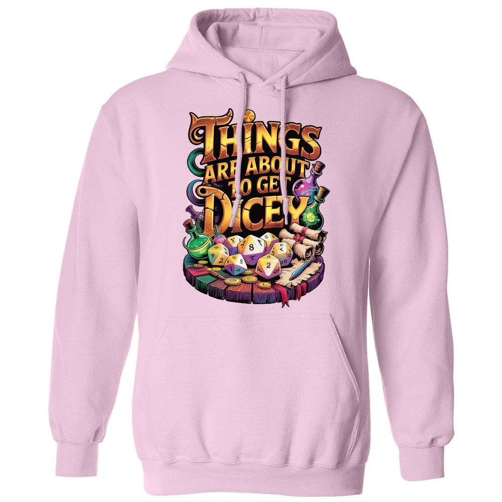 Things Are About To Get Dicey Classic Unisex Hoodie - Light Pink - 3