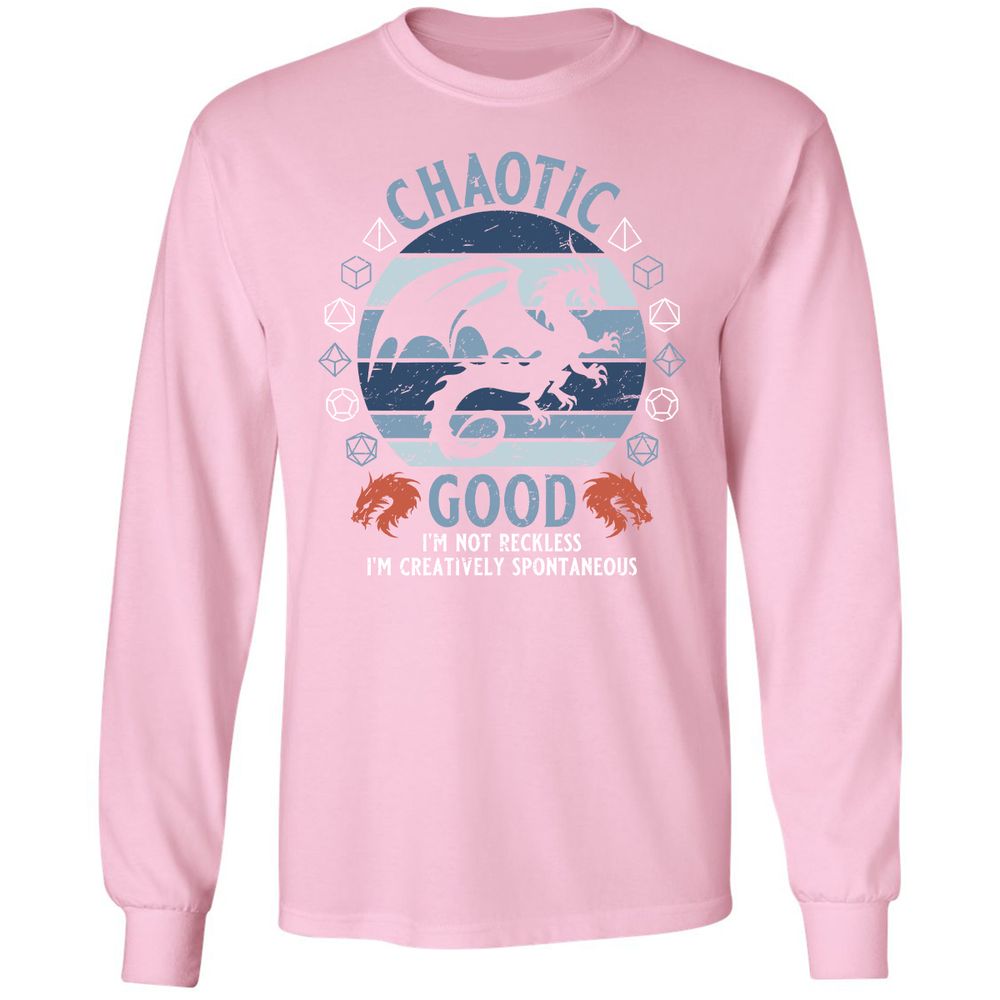 Chaotic Good 2 Long Sleeve T-Shirt - Light Pink - 3