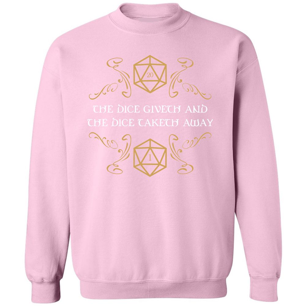 The Dice Giveth and Taketh Away Natural 20 and Critical Fail Classic Unisex Sweatshirt - Light Pink - 3