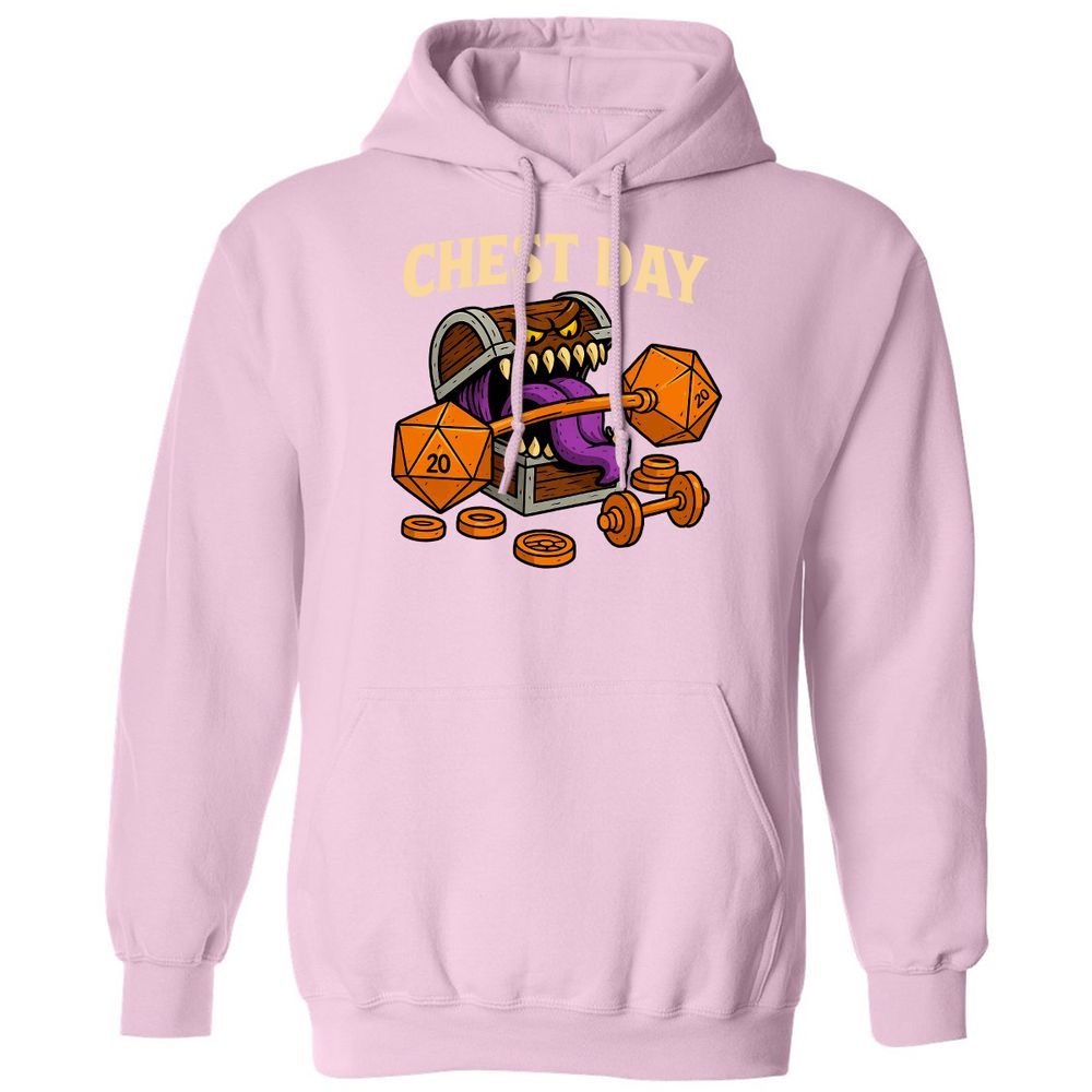Chest Day Classic Unisex Hoodie - Light Pink - 3