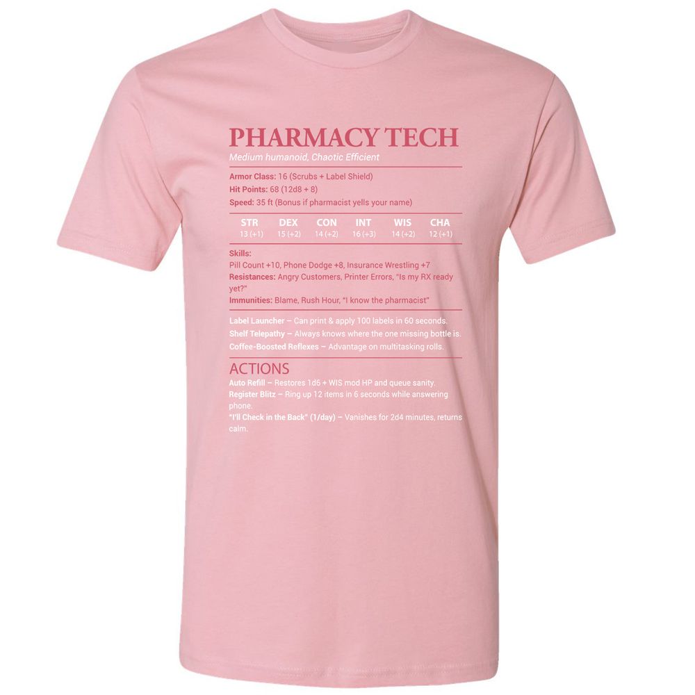 Pharmacy Tech Premium Unisex T-Shirt - Light Pink - 3