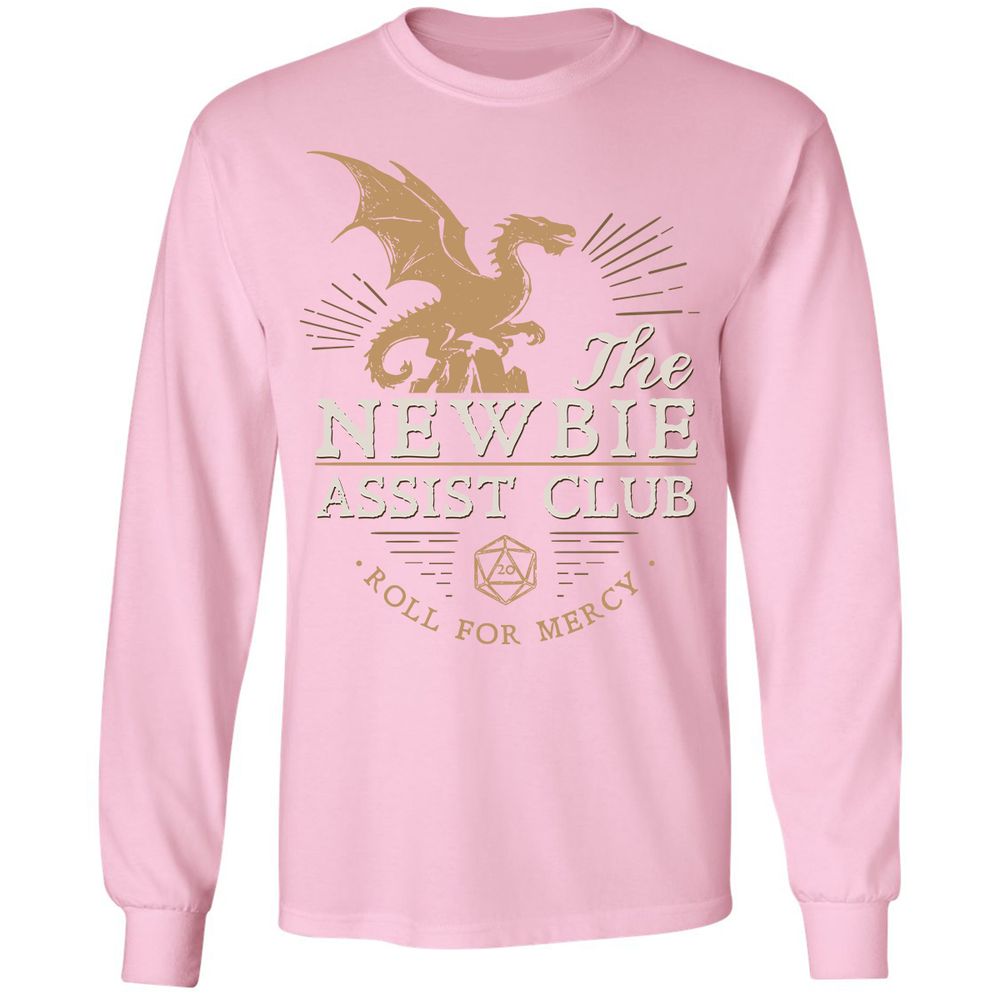 The Newbie Assist Club Long Sleeve T-Shirt - Light Pink - 3