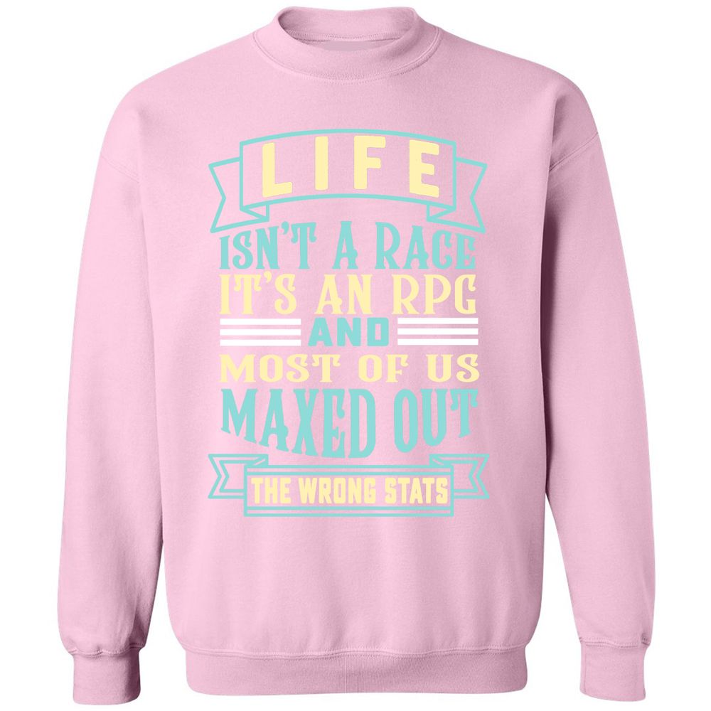 Life Is A RPG Classic Unisex Sweatshirt - Light Pink - 3