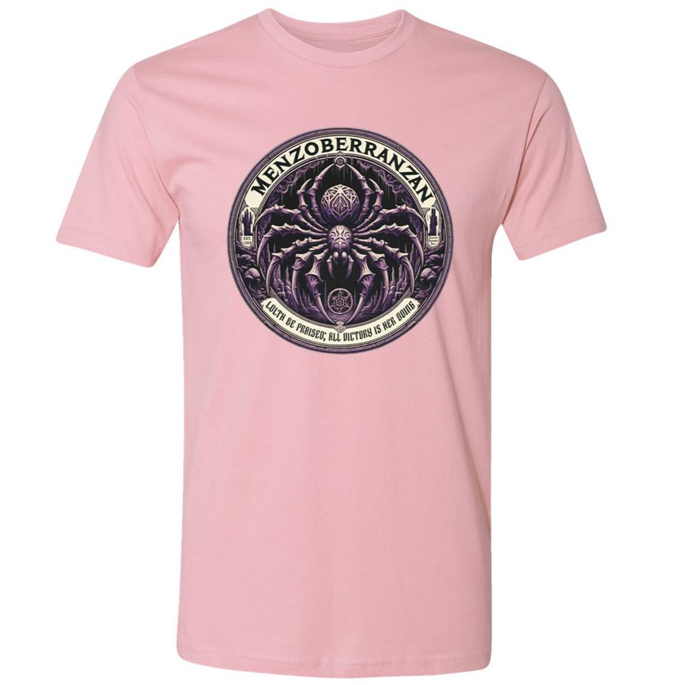 Menzoberranzan Lolth Be Praised Premium Unisex T-Shirt - Light Pink - 3