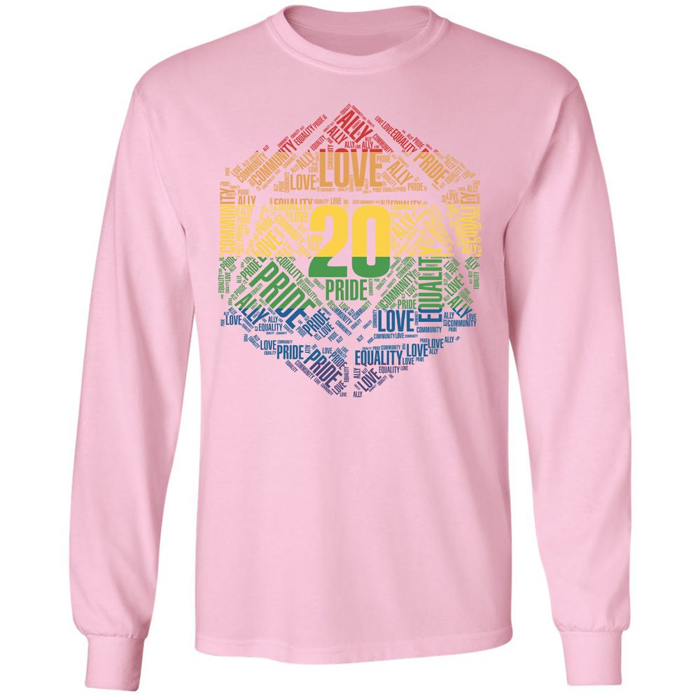 D20 Pride Long Sleeve T-Shirt - Light Pink - 3