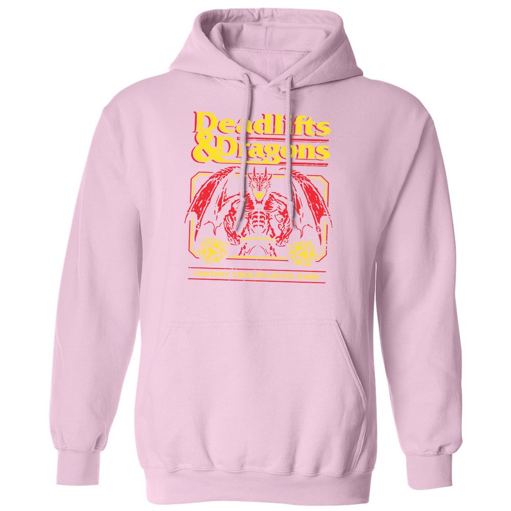 Deadlifts And Dragons Classic Unisex Hoodie - Light Pink - 3