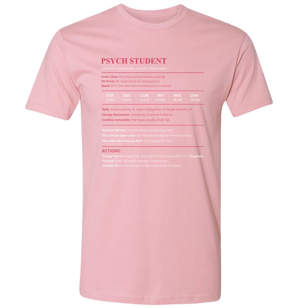 Psych Student Premium Unisex T-Shirt - Light Pink - 3
