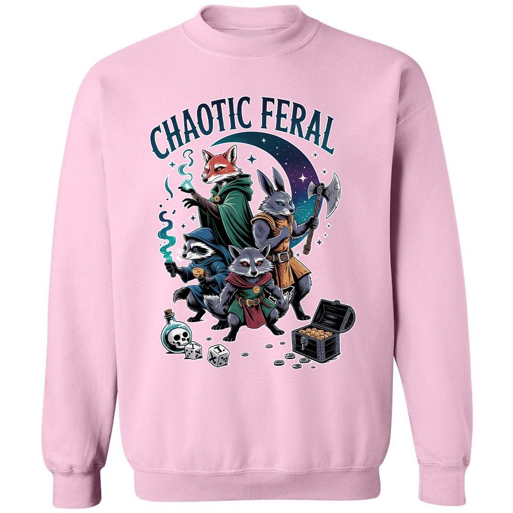 Chaotic Feral Classic Unisex Sweatshirt - Light Pink - 3