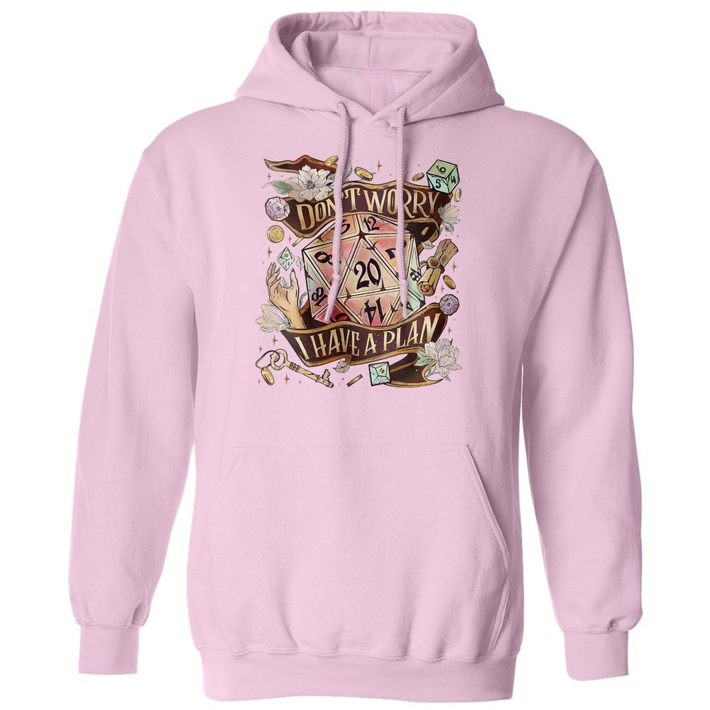 Floral Don't Worry I Have A Plan Classic Unisex Hoodie - Light Pink - 3