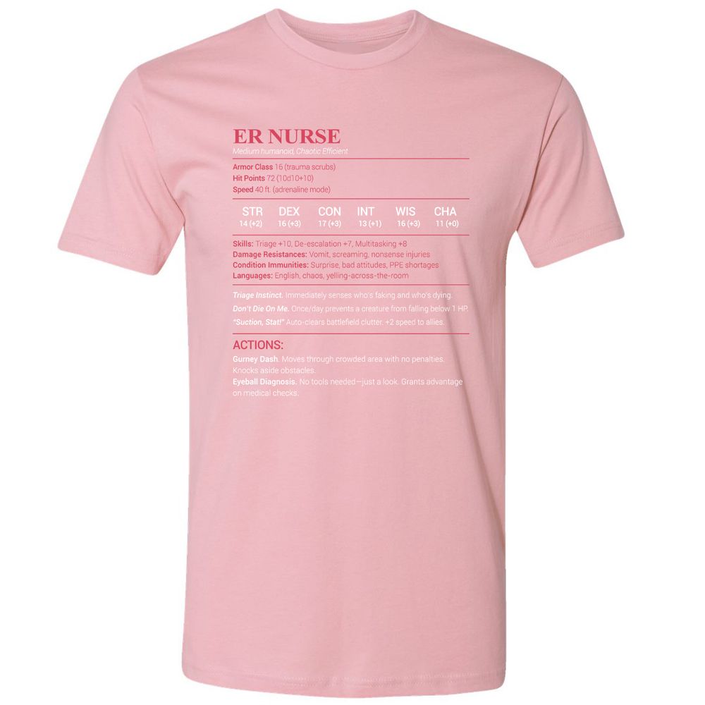 ER Nurse Premium Unisex T-Shirt - Light Pink - 3