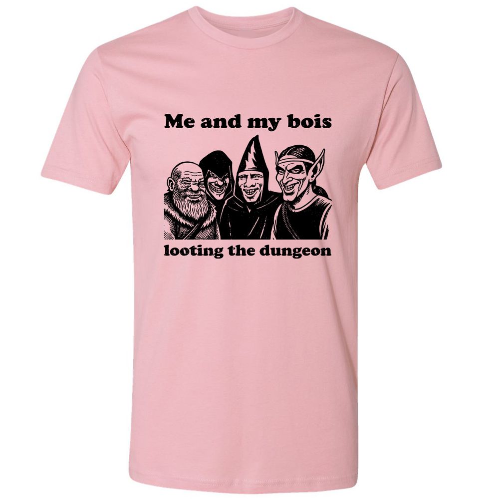 Me and my bois looting the dungeon Premium Unisex T-Shirt - Light Pink - 3
