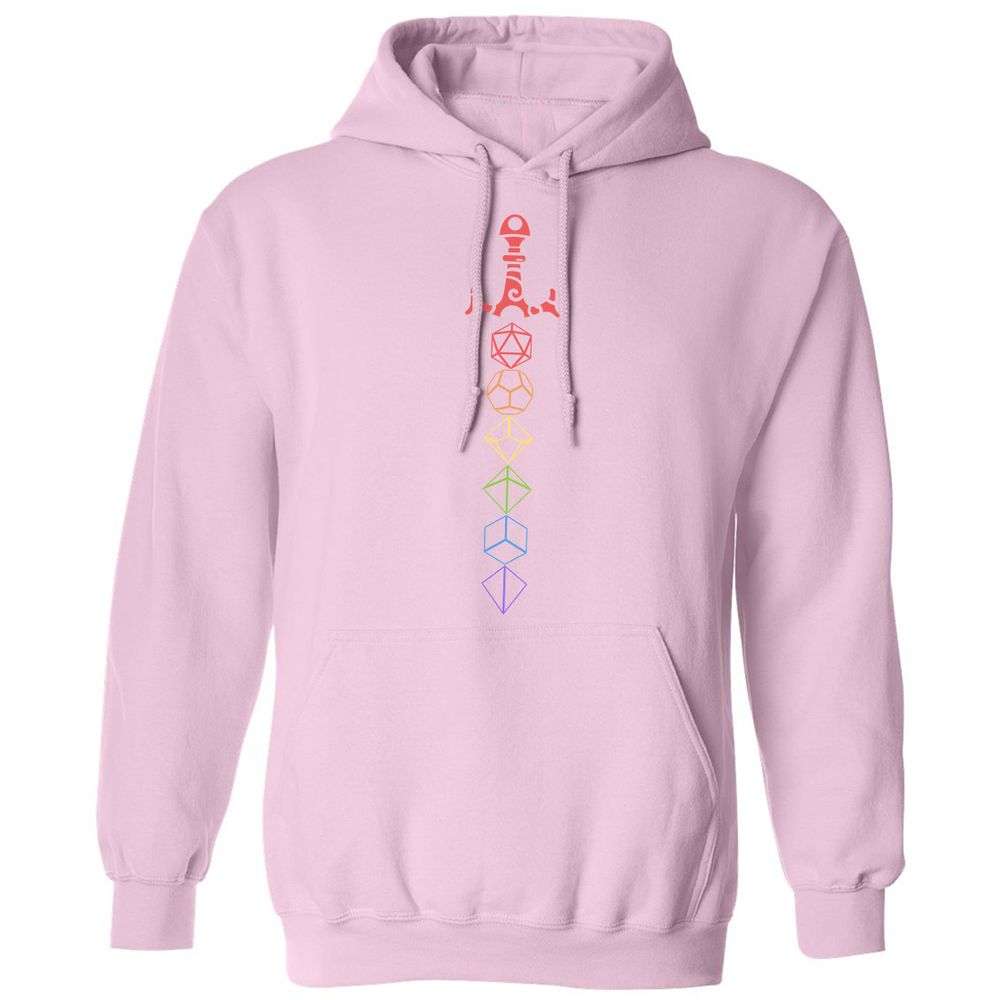 Rainbow Dice Sword LGBT Classic Unisex Hoodie - Light Pink - 3