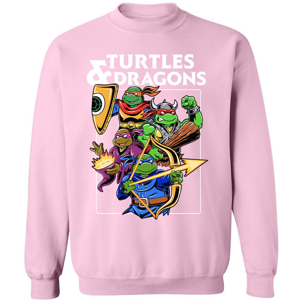 Turtles & Dragons Classic Unisex Sweatshirt - Light Pink - 3