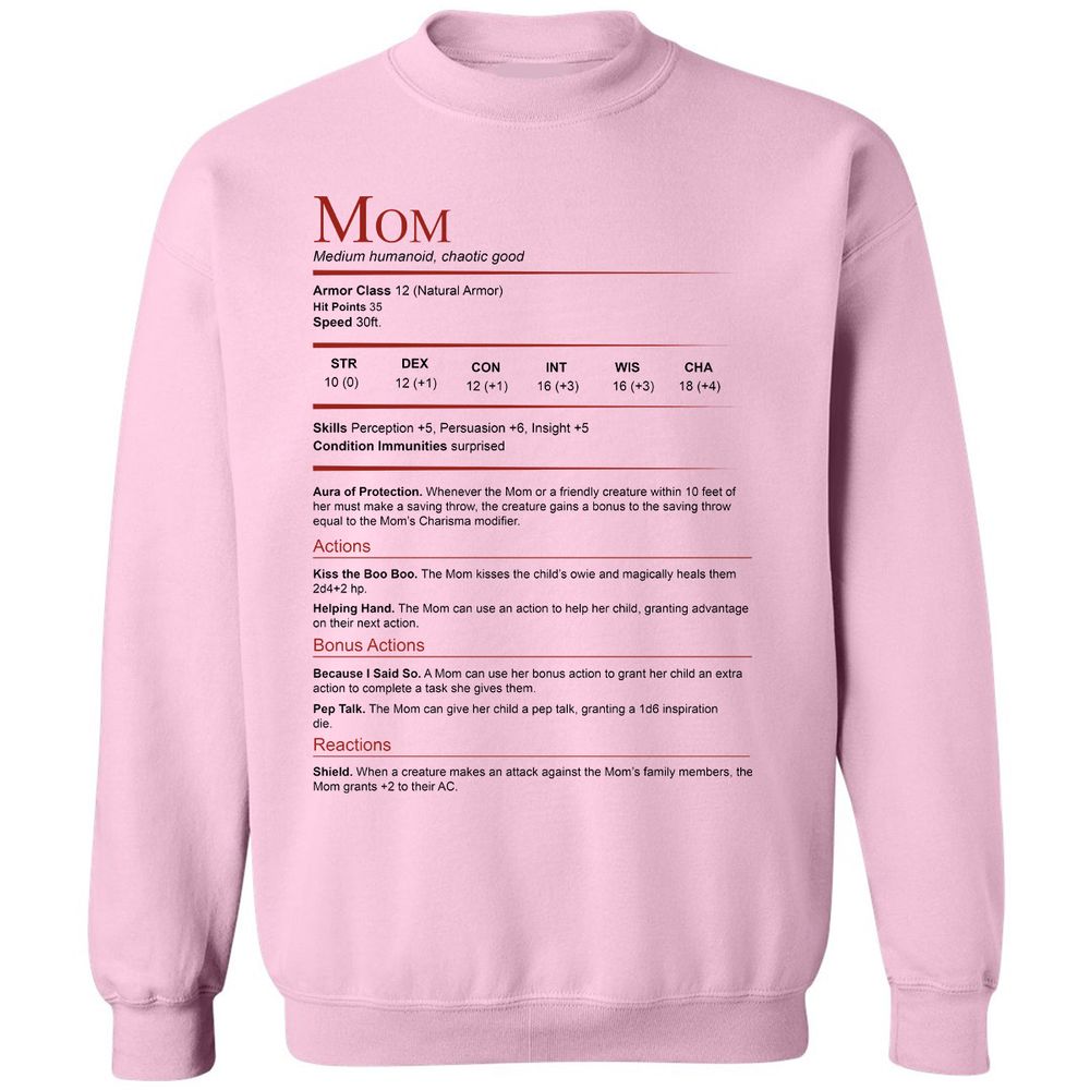 Mom Stats Classic Unisex Sweatshirt - Light Pink - 3