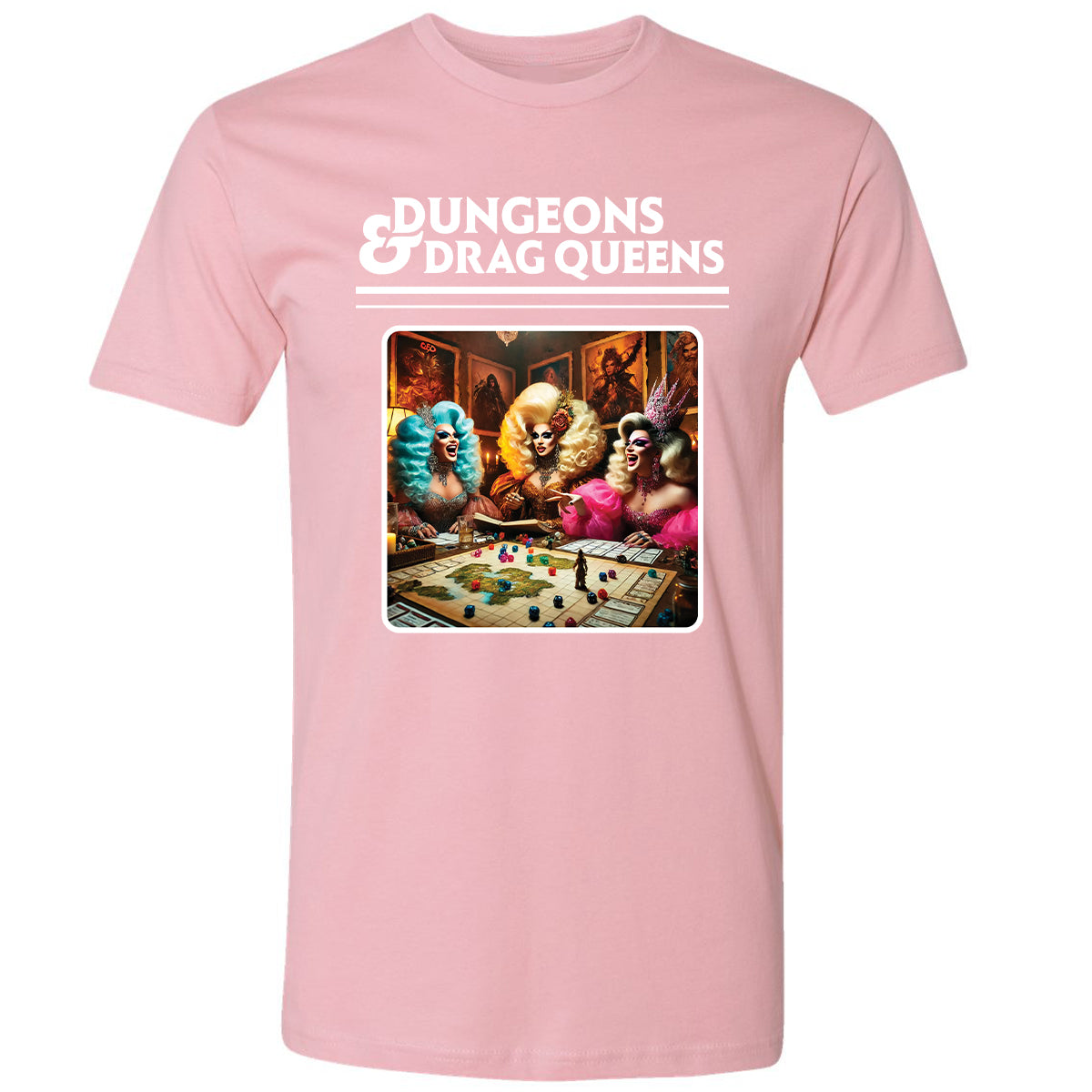 Dungeons & Drag Queens Premium Unisex T-Shirt - Light Pink - 3